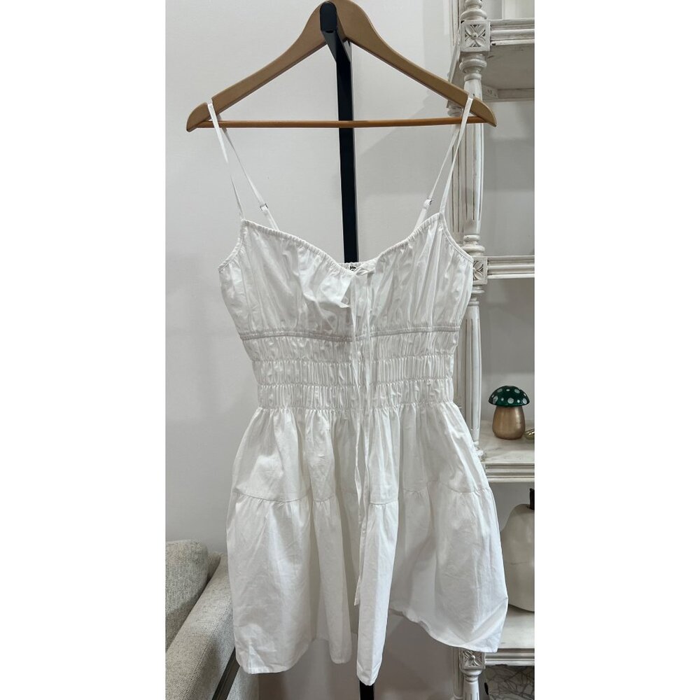 Ciao Lucia Caserto Dress White Cotton Milkmaid Tie Size XL $345 - Picture 5 of 7